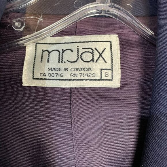 Vintage 80s 90s Double Breasted Navy Blue Wool Structured Long Blazer - Picture 7 of 13